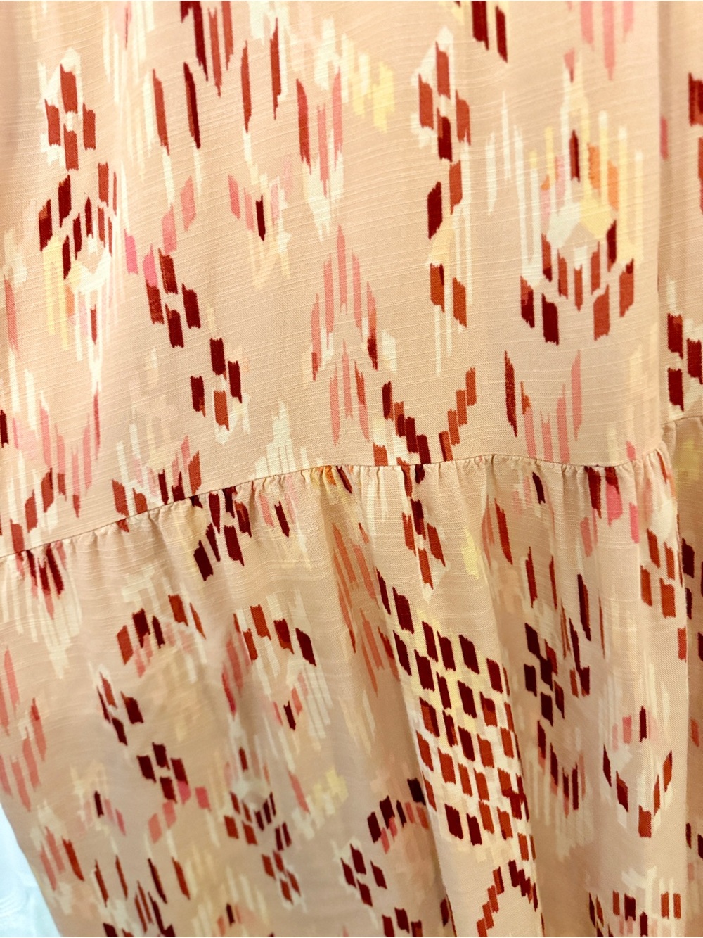 Knox Rose Peach and Burgundy Printed Midi Dress | Size Medium - Picture 6 of 9